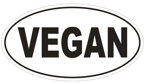 VEGAN Oval Bumper Sticker or Helmet Sticker D539 Laptop Cell Euro Oval - Winter Park Products