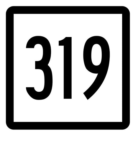 Connecticut State Route 319 Sticker Decal R5246 Highway Route Sign