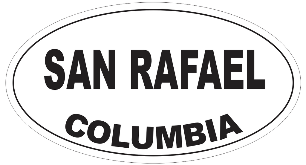San Rafael Columbia Oval Bumper Sticker or Helmet Sticker D4957
