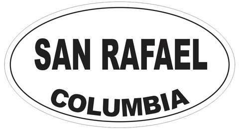 San Rafael Columbia Oval Bumper Sticker or Helmet Sticker D4957