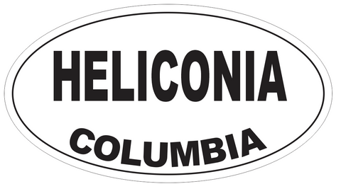 Heliconia Columbia Oval Bumper Sticker or Helmet Sticker D4214