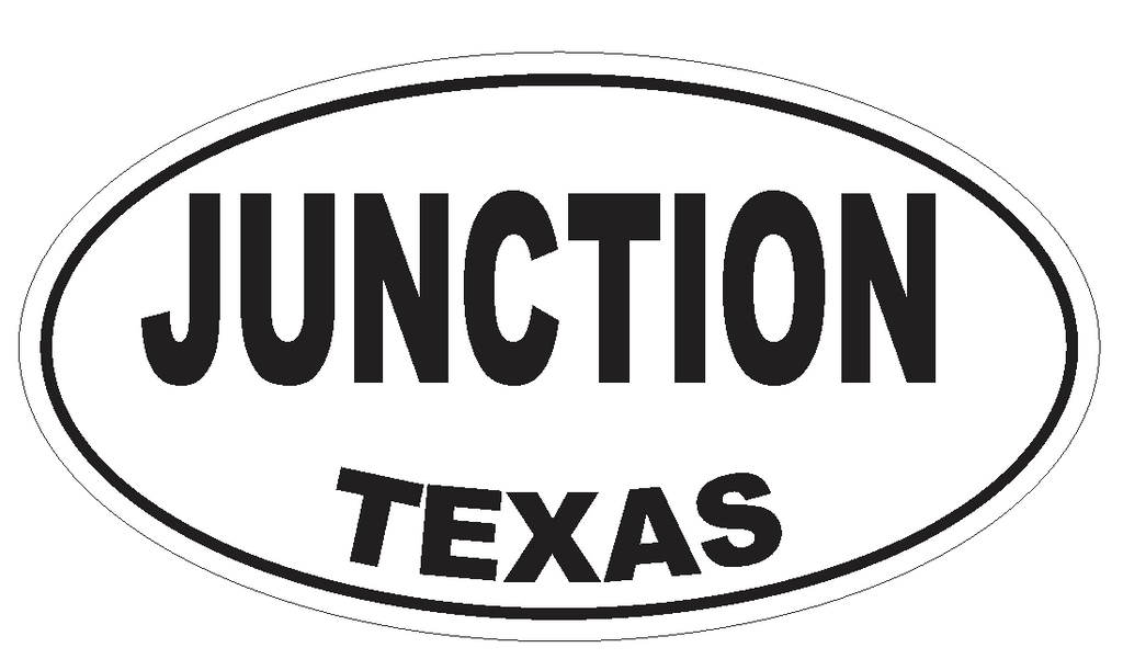 Junction Texas Oval Bumper Sticker or Helmet Sticker D3536 Euro Oval - Winter Park Products
