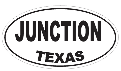 Junction Texas Oval Bumper Sticker or Helmet Sticker D3536 Euro Oval - Winter Park Products