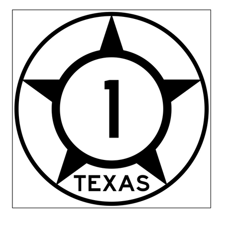 Texas State Highway 1 Sticker Decal R2255 Highway Sign - Winter Park Products
