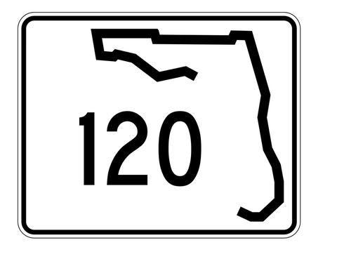 Florida State Road 120 Sticker Decal R1470 Highway Sign - Winter Park Products