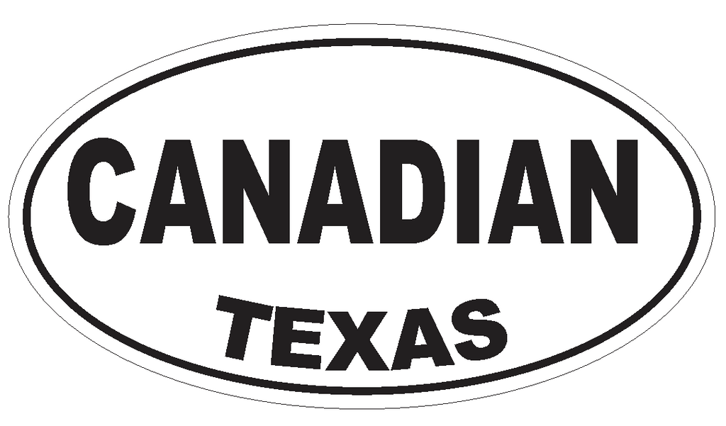 Canadian Texas Oval Bumper Sticker or Helmet Sticker D3245 Euro Oval - Winter Park Products