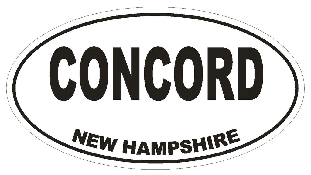 Concord New Hampshire Oval Bumper Sticker or Helmet Sticker D1677 Euro Oval - Winter Park Products