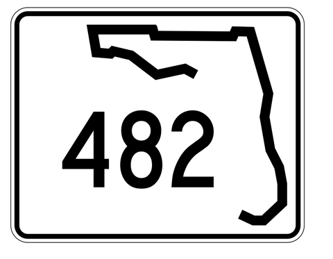 Florida State Road 482 Sticker Decal R1584 Highway Sign - Winter Park Products