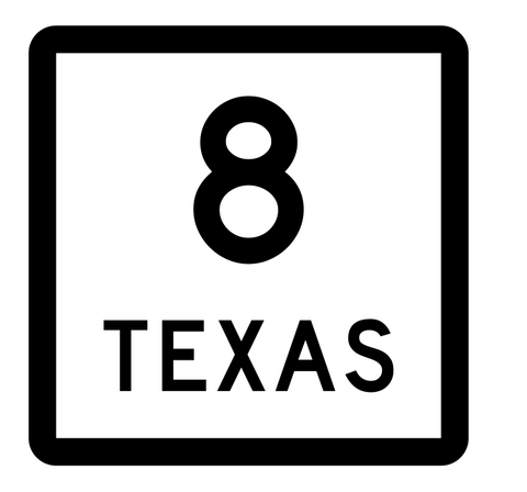 Texas State Highway 8 Sticker Decal R2262 Highway Sign - Winter Park Products