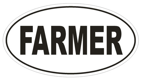 FARMER Oval Bumper Sticker or Helmet Sticker D1851 Euro Oval - Winter Park Products