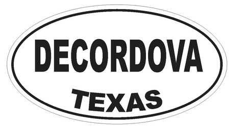 Decordova Texas Oval Bumper Sticker or Helmet Sticker D3318 Euro Oval - Winter Park Products