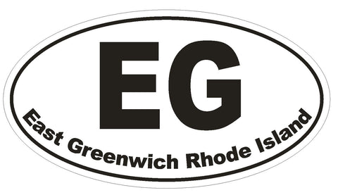 East Greenwich Rhode Island Oval Bumper Sticker or Helmet Sticker D1518 Euro - Winter Park Products