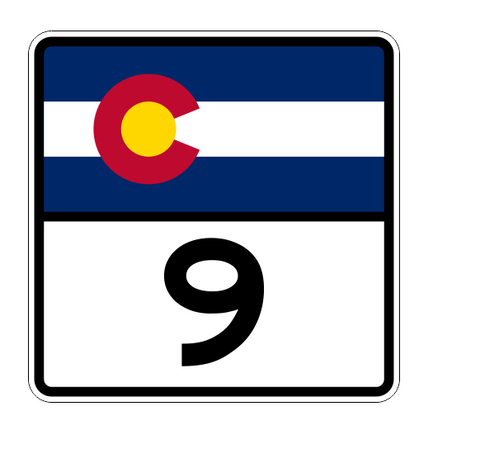 Colorado State Highway 9 Sticker Decal R1779 Highway Sign - Winter Park Products