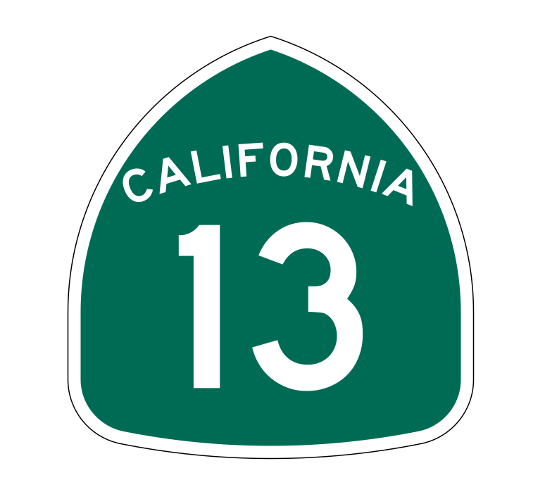 California State Route 13 Sticker Decal R1124 Highway Sign - Winter Park Products