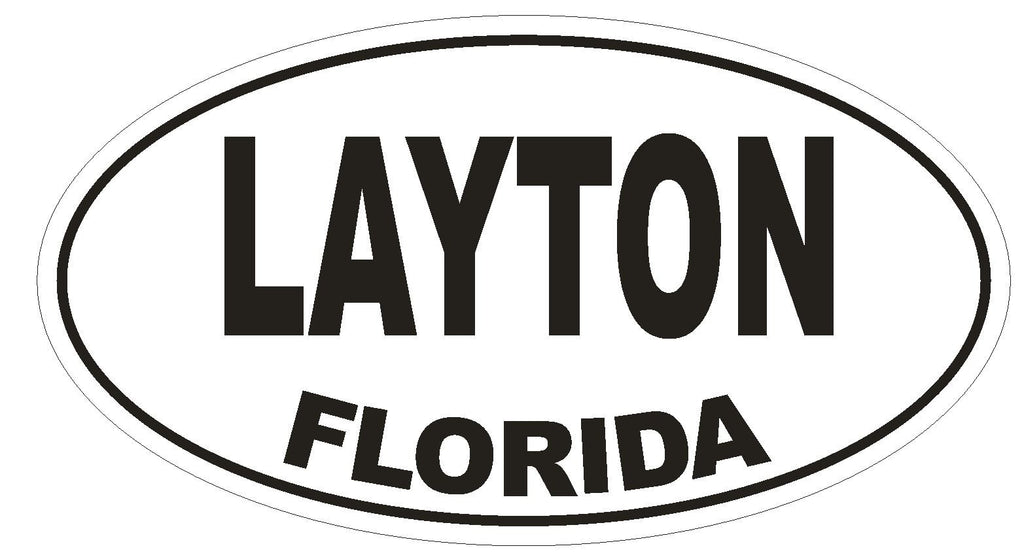 Layton Florida Oval Bumper Sticker or Helmet Sticker D1326 Euro Oval - Winter Park Products