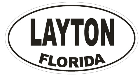 Layton Florida Oval Bumper Sticker or Helmet Sticker D1326 Euro Oval - Winter Park Products