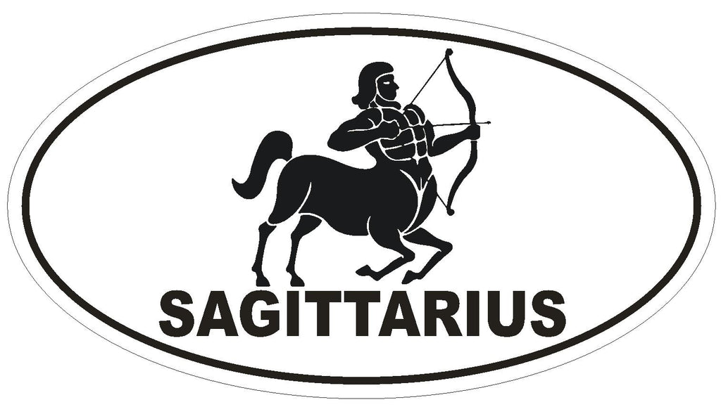SAGITTARIUS Oval Bumper Sticker or Helmet Sticker D1875 Euro Zodiac Horoscope - Winter Park Products
