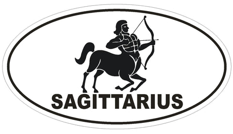 SAGITTARIUS Oval Bumper Sticker or Helmet Sticker D1875 Euro Zodiac Horoscope - Winter Park Products