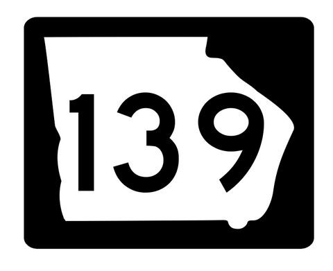 Georgia State Route 139 Sticker R3805 Highway Sign