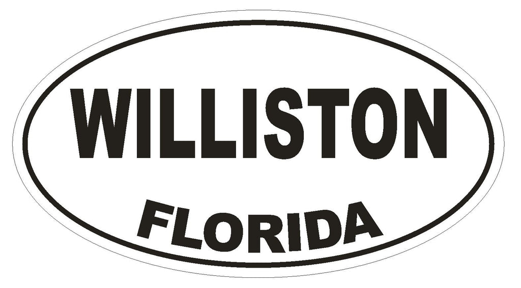 Williston Florida Oval Bumper Sticker or Helmet Sticker D1361 Euro Oval - Winter Park Products