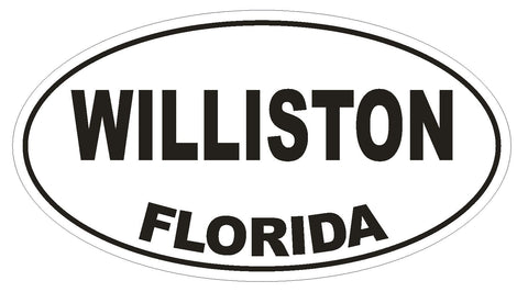 Williston Florida Oval Bumper Sticker or Helmet Sticker D1361 Euro Oval - Winter Park Products