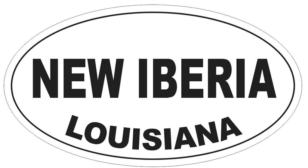 New Iberia Louisiana Oval Bumper Sticker or Helmet Sticker D4061