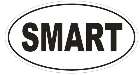 SMART Oval Bumper Sticker or Helmet Sticker D1735 Euro Oval - Winter Park Products