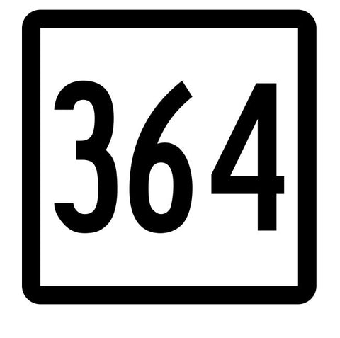Connecticut State Route 364 Sticker Decal R5256 Highway Route Sign