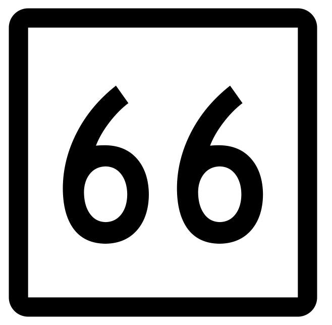 Connecticut State Highway 66 Sticker Decal R5095 Highway Route Sign