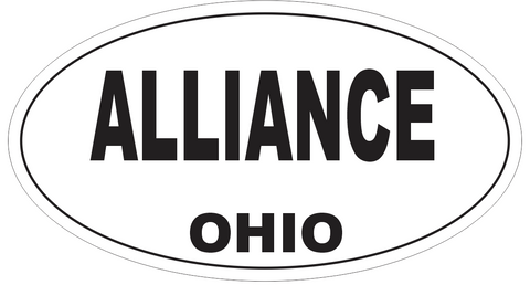 Alliance Ohio Oval Bumper Sticker or Helmet Sticker D6020