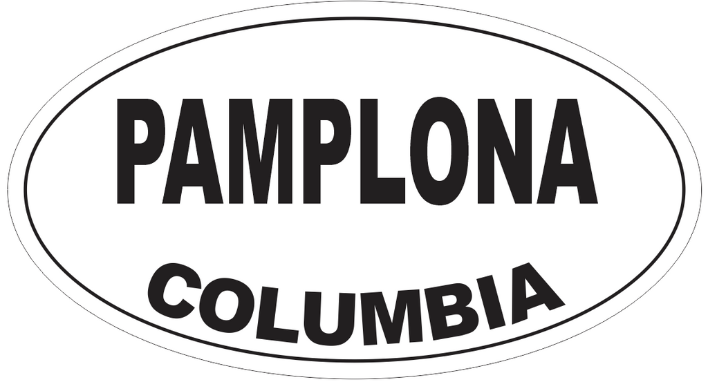 Pamplona Columbia Oval Bumper Sticker or Helmet Sticker D4625
