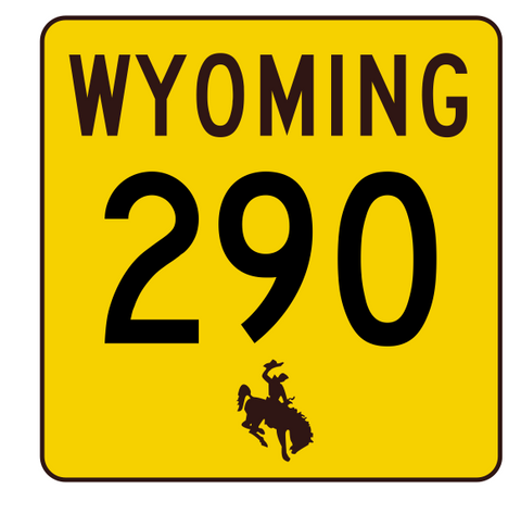 Wyoming Highway 290 Sticker R3496 Highway Sign