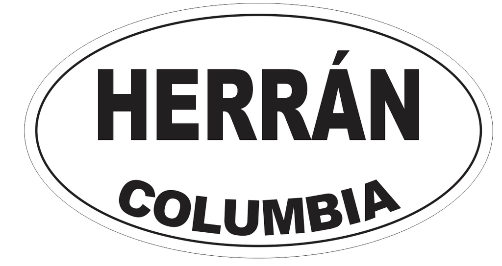 Herran Columbia Oval Bumper Sticker or Helmet Sticker D4621