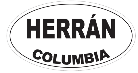 Herran Columbia Oval Bumper Sticker or Helmet Sticker D4621