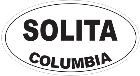 Solita Columbia Oval Bumper Sticker or Helmet Sticker D4385