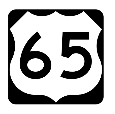US Route 65 Sticker R1925 Highway Sign Road Sign - Winter Park Products