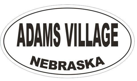 Adams Village Oval Bumper Sticker or Helmet Sticker D5097 Oval