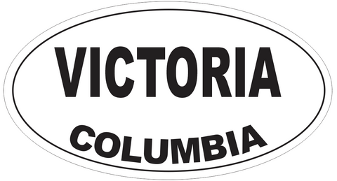 Victoria Columbia Oval Bumper Sticker or Helmet Sticker D4378