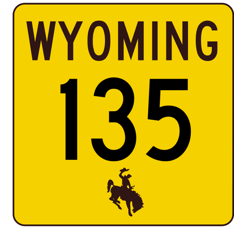 Wyoming Highway 135 Sticker R3429 Highway Sign