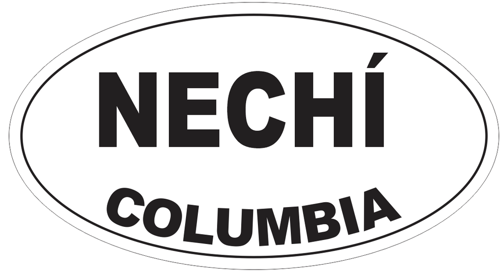 Nechi Columbia Oval Bumper Sticker or Helmet Sticker D4227