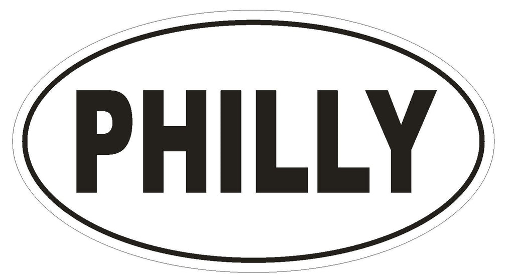 PHILLY Oval Bumper Sticker or Helmet Sticker D1990 Euro Oval Philadelphia - Winter Park Products