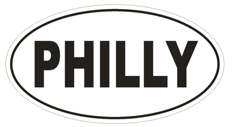 PHILLY Oval Bumper Sticker or Helmet Sticker D1990 Euro Oval Philadelphia - Winter Park Products