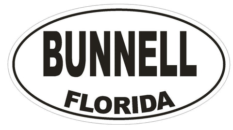 Bunnell Florida Oval Bumper Sticker or Helmet Sticker D1461 Euro Oval - Winter Park Products