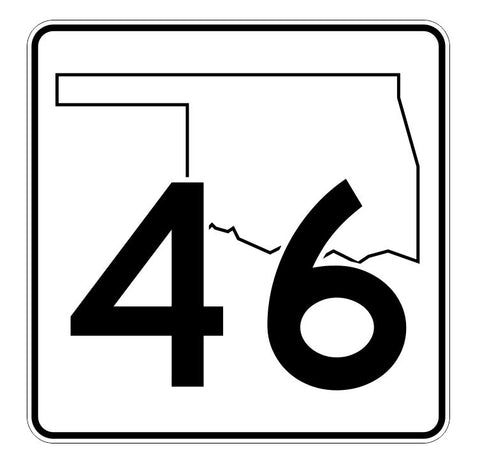 Oklahoma State Highway 46 Sticker Decal R5606 Highway Route Sign