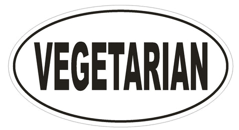 VEGETARIAN Oval Bumper Sticker or Helmet Sticker D1981 Euro Oval Vegan - Winter Park Products