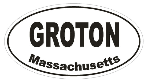 Groton Massachusetts Oval Bumper Sticker or Helmet Sticker D1438 Euro Oval - Winter Park Products