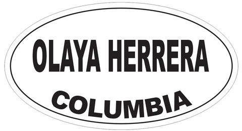 Oyala Herrera Columbia Oval Bumper Sticker or Helmet Sticker D5474
