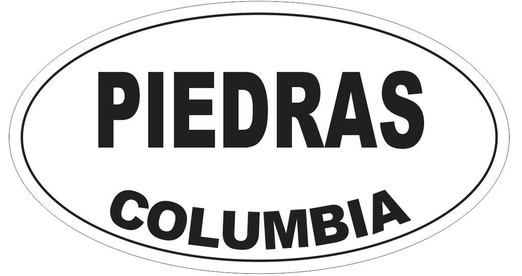 Piedras Columbia Oval Bumper Sticker or Helmet Sticker D4725