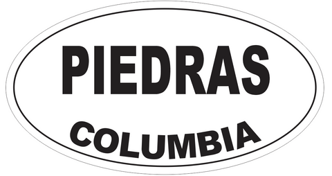 Piedras Columbia Oval Bumper Sticker or Helmet Sticker D4725