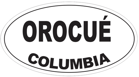 Orocue Columbia Oval Bumper Sticker or Helmet Sticker D4392